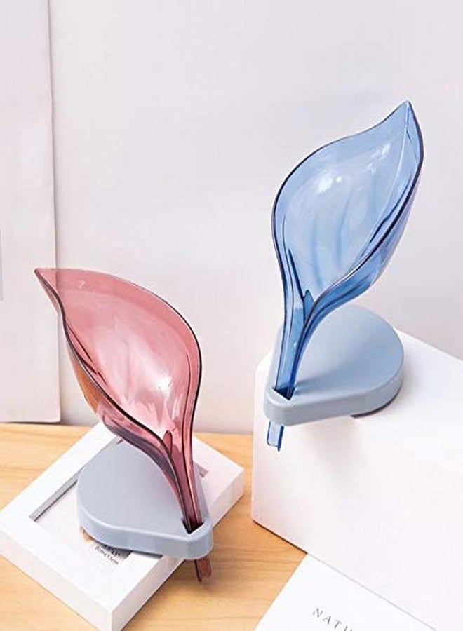 Cyrox حامل صابون بلاستيكي على شكل ورقة شجر من سيروكس | صندوق تخزين مزخرف لتصريف المياه، مناسب للحمام والمطبخ، سهل التنظيف، موفر للصابون (2) - Image 1